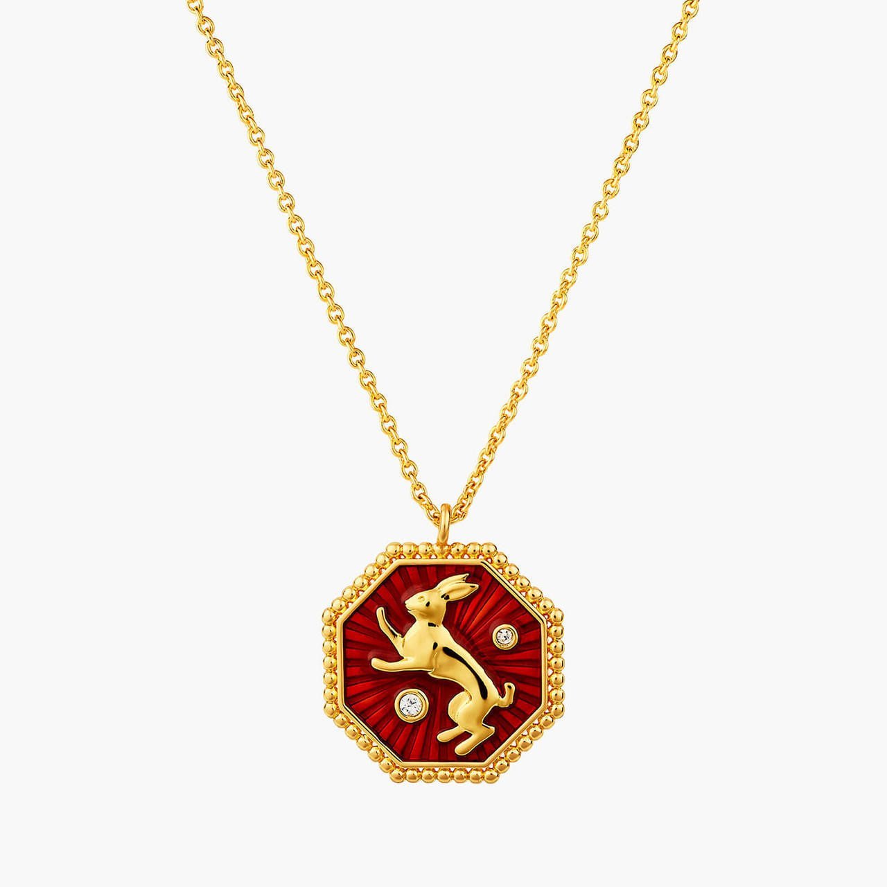 Rabbit Zodiac Sign Pendant Necklace | ANZA3041 - Les Nereides