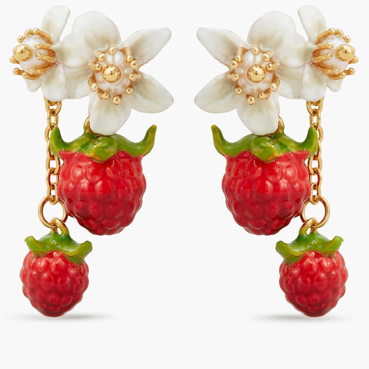 Raspberries And Flowers Dangling Earrings | APVE1041 - Les Nereides