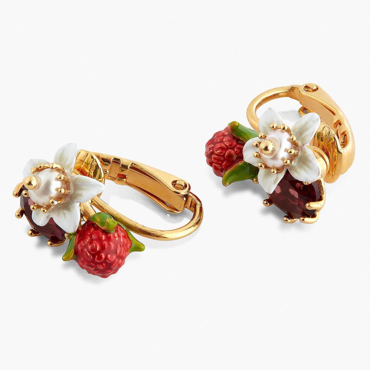 Raspberry And Flower Earrings | APVE1031 - Les Nereides