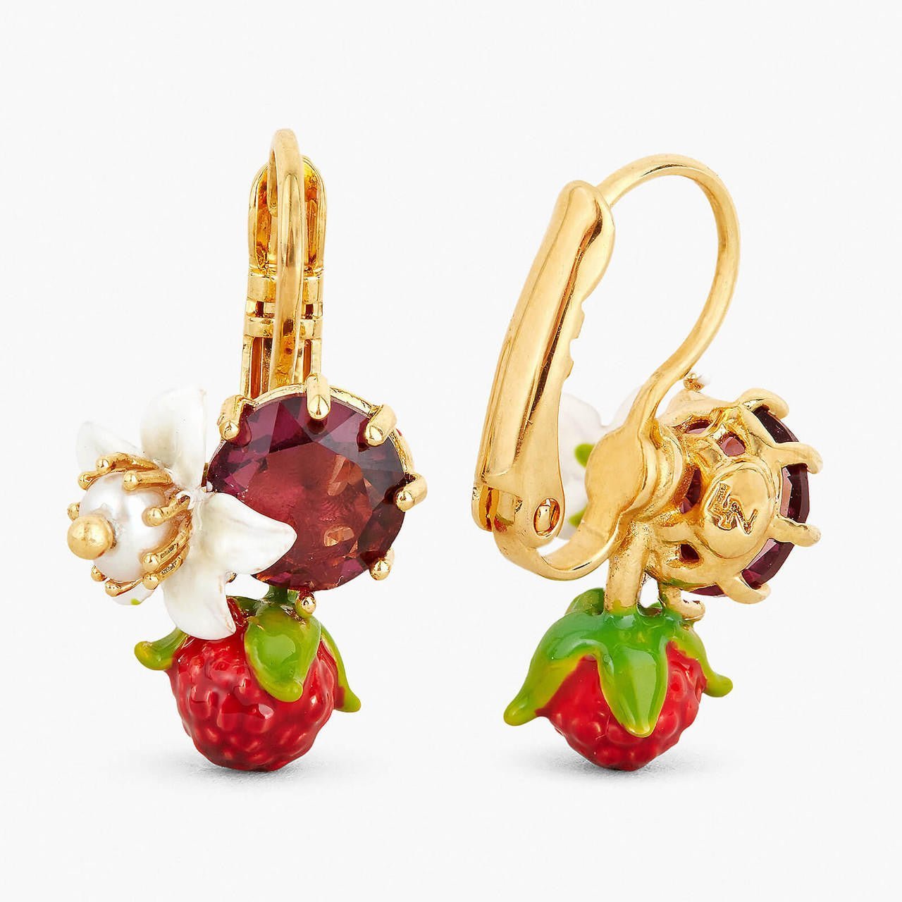 Raspberry And Flower Earrings | APVE1031 - Les Nereides