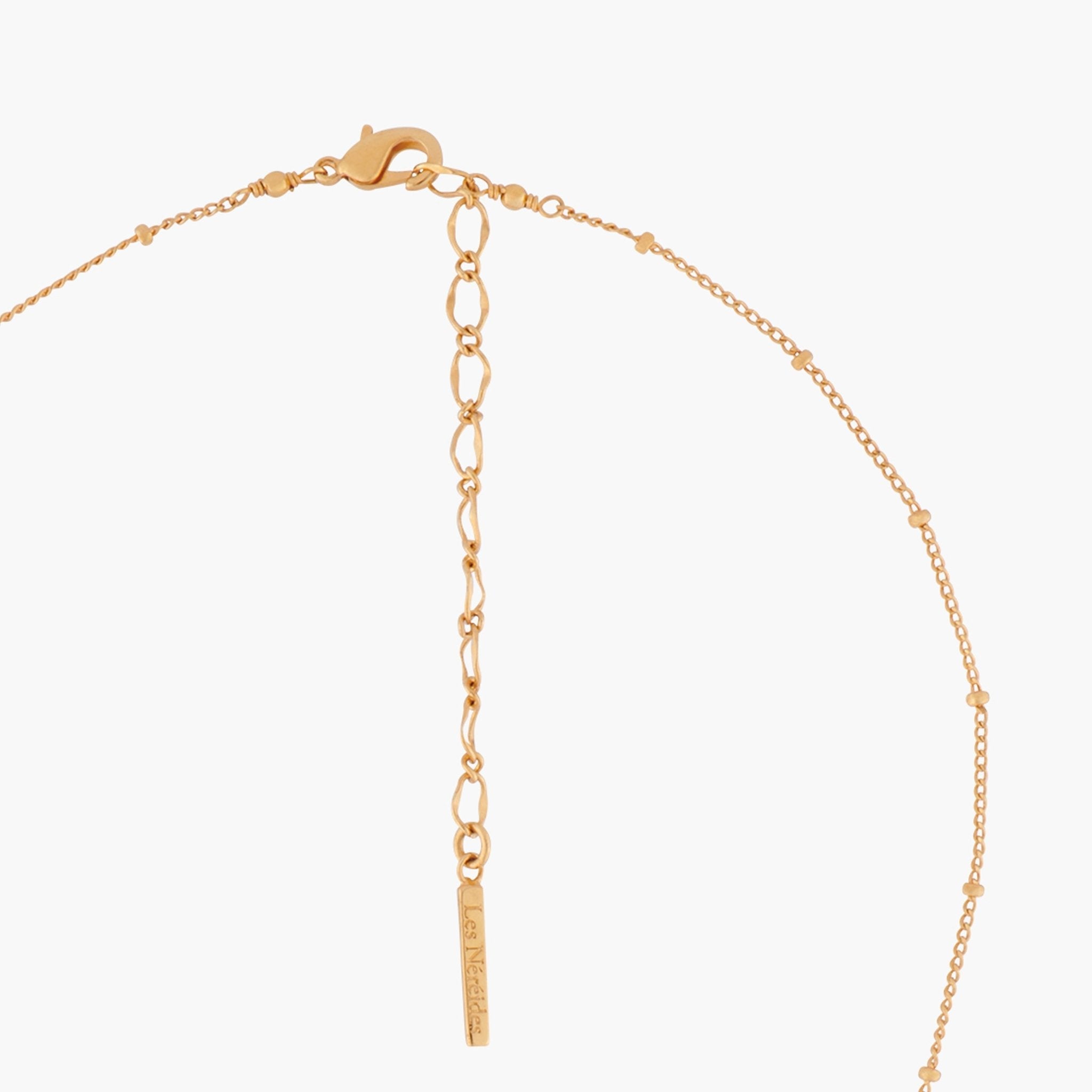 Red Stone And Christmas Holly Pendant Necklace | AKNO302 - Les Nereides