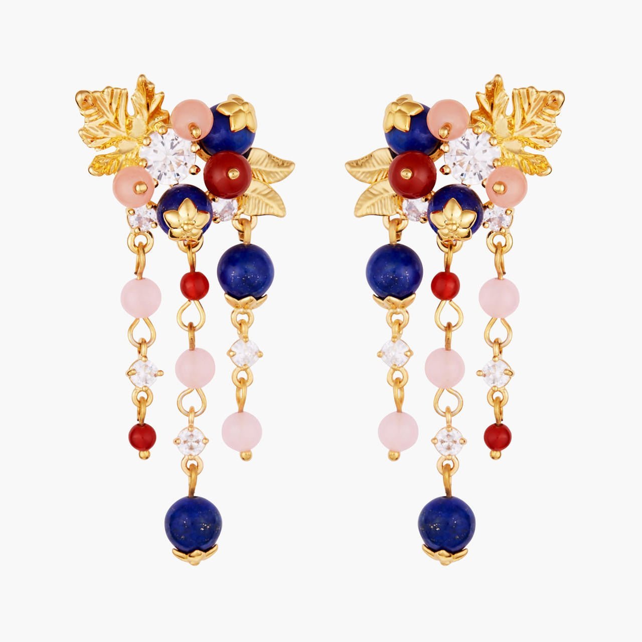 Redcurrant And Miraculous Flowers Creoles Earrings | AMCM1011 - Les Nereides