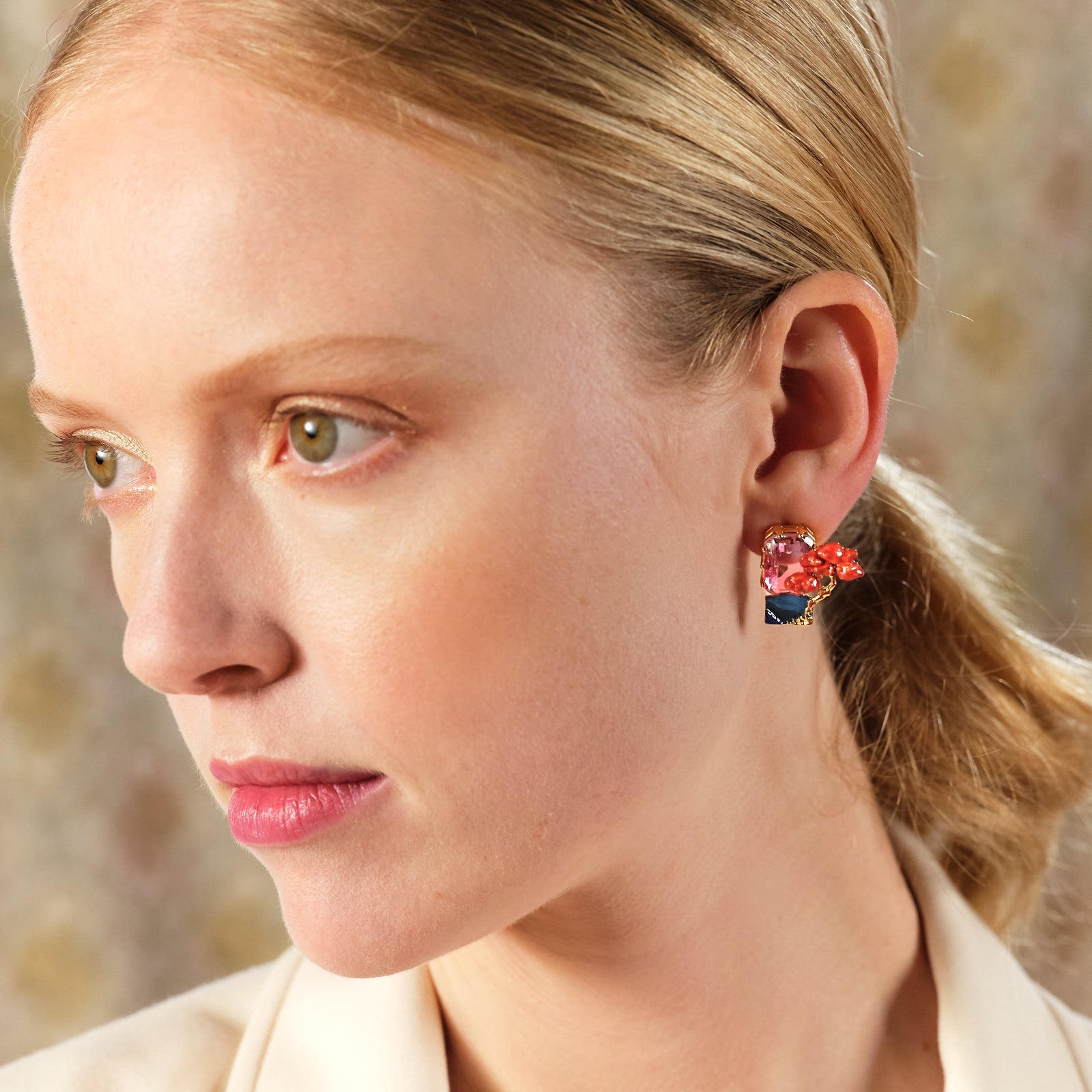 Rising Sun And Maple Tree Sleeper Earrings | ASLE1131 - Les Nereides