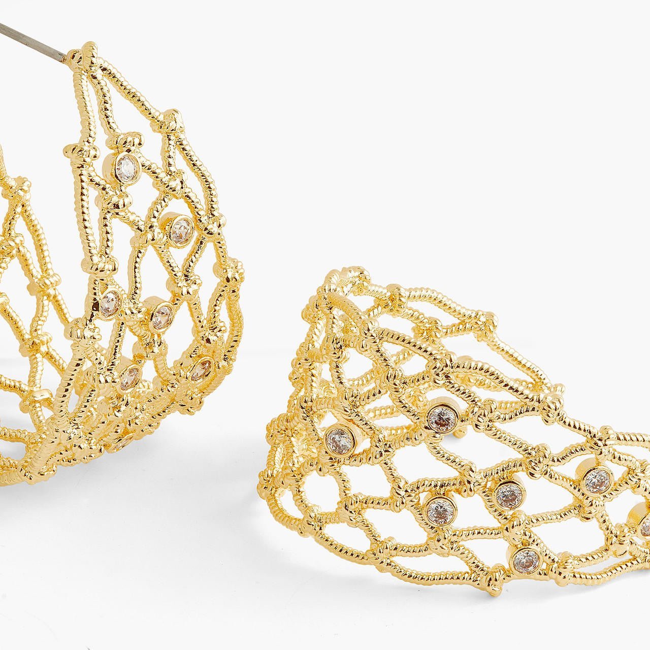 Rope Mesh Hoop Earrings | AQMP1011 - Les Nereides