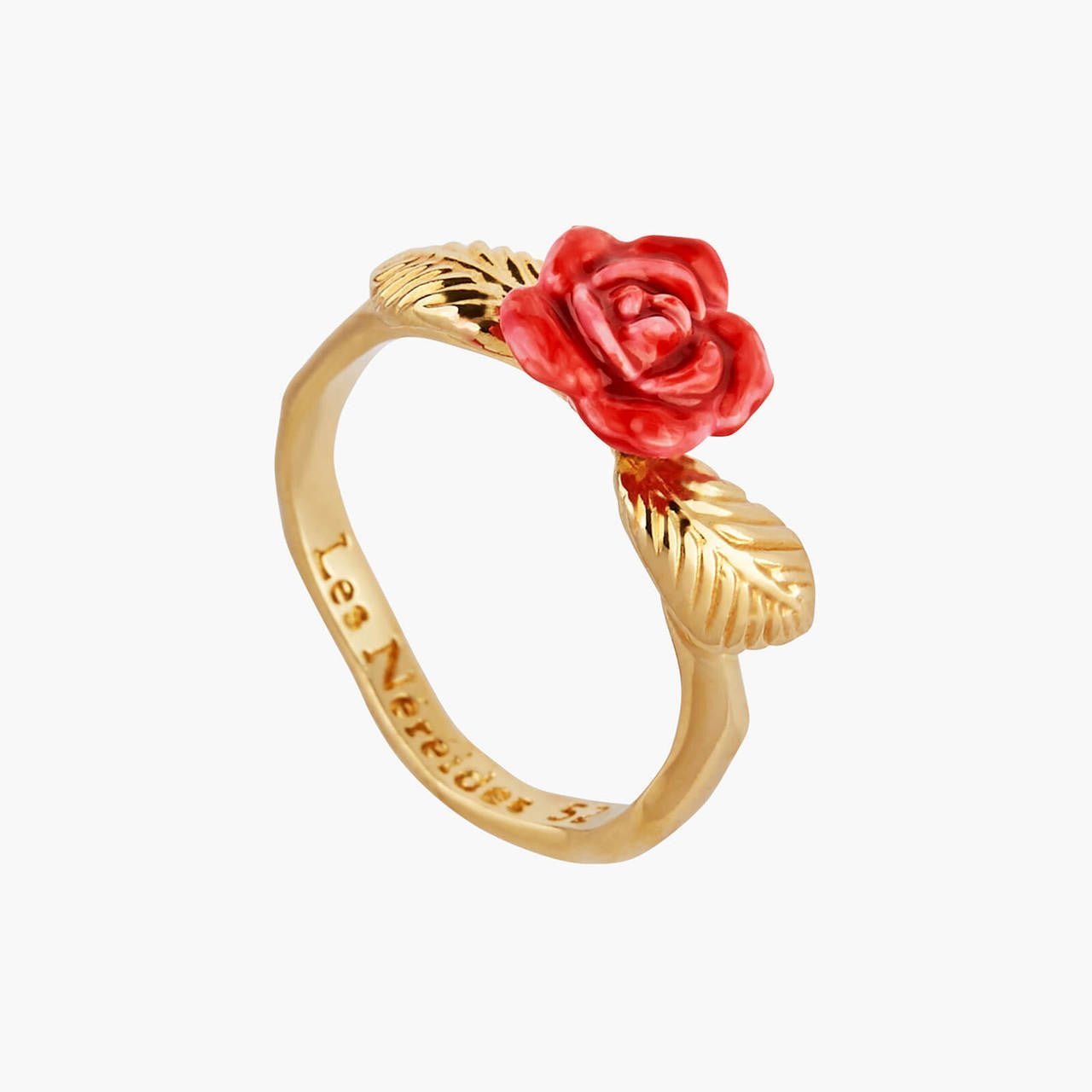 Rose Bud And Golden Leaves Cocktail Rings | AMAR601/11 - Les Nereides