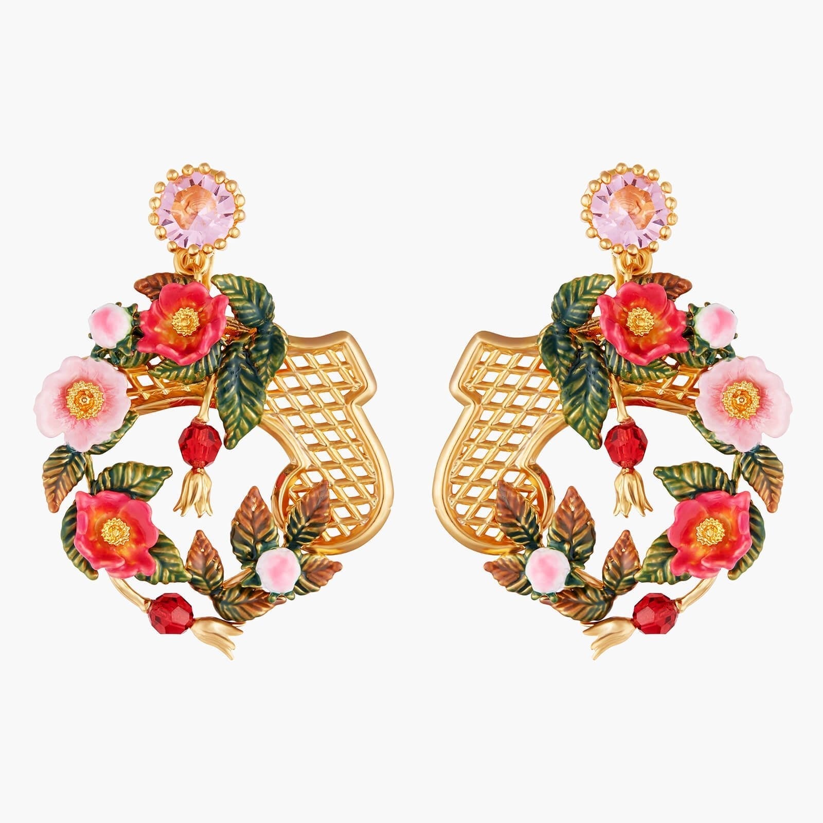 Rose Bush On Trellis Earrings | AMAR1021 - Les Nereides