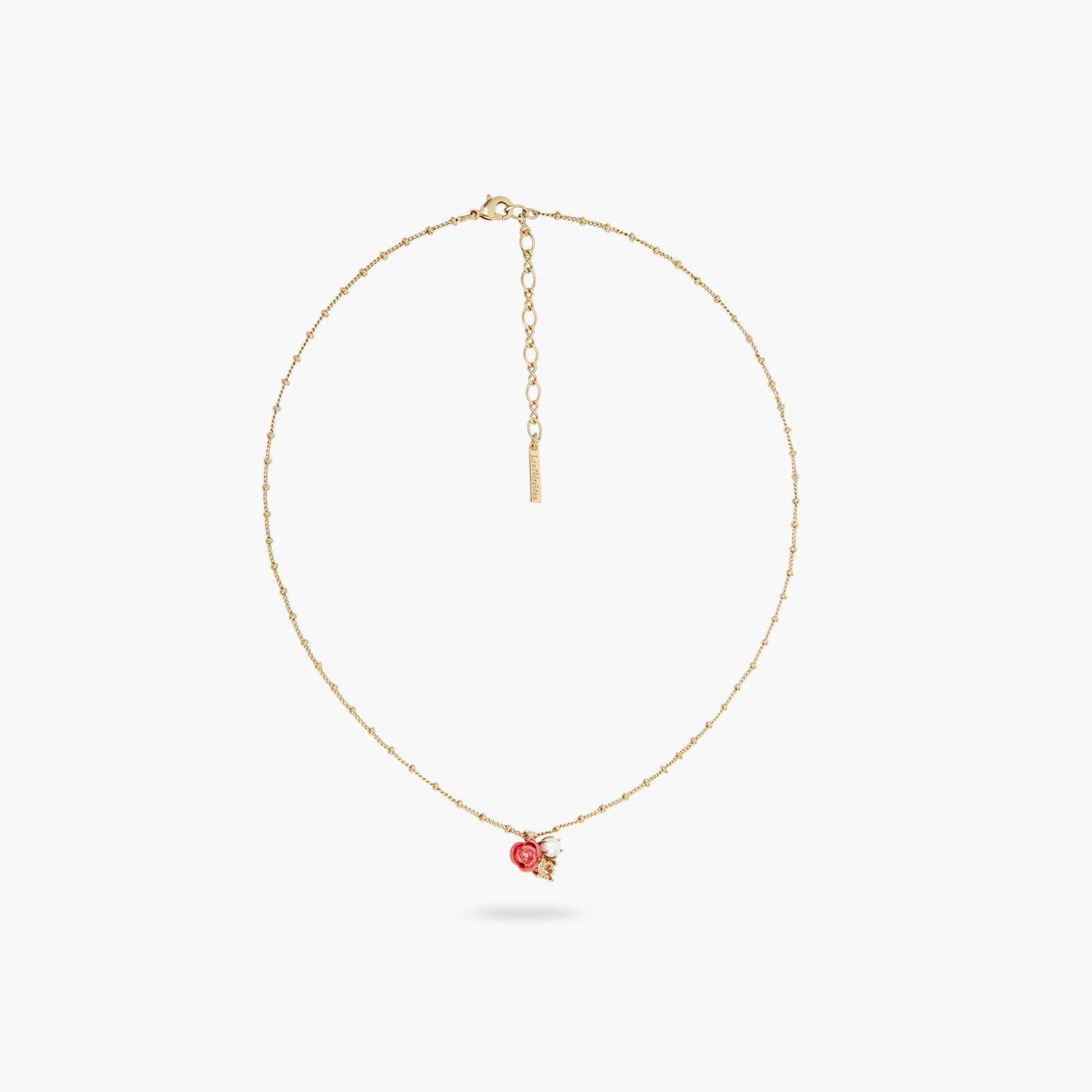 Rose, cultured pearl and stone pendant necklace | ASAR3081 - Les Nereides