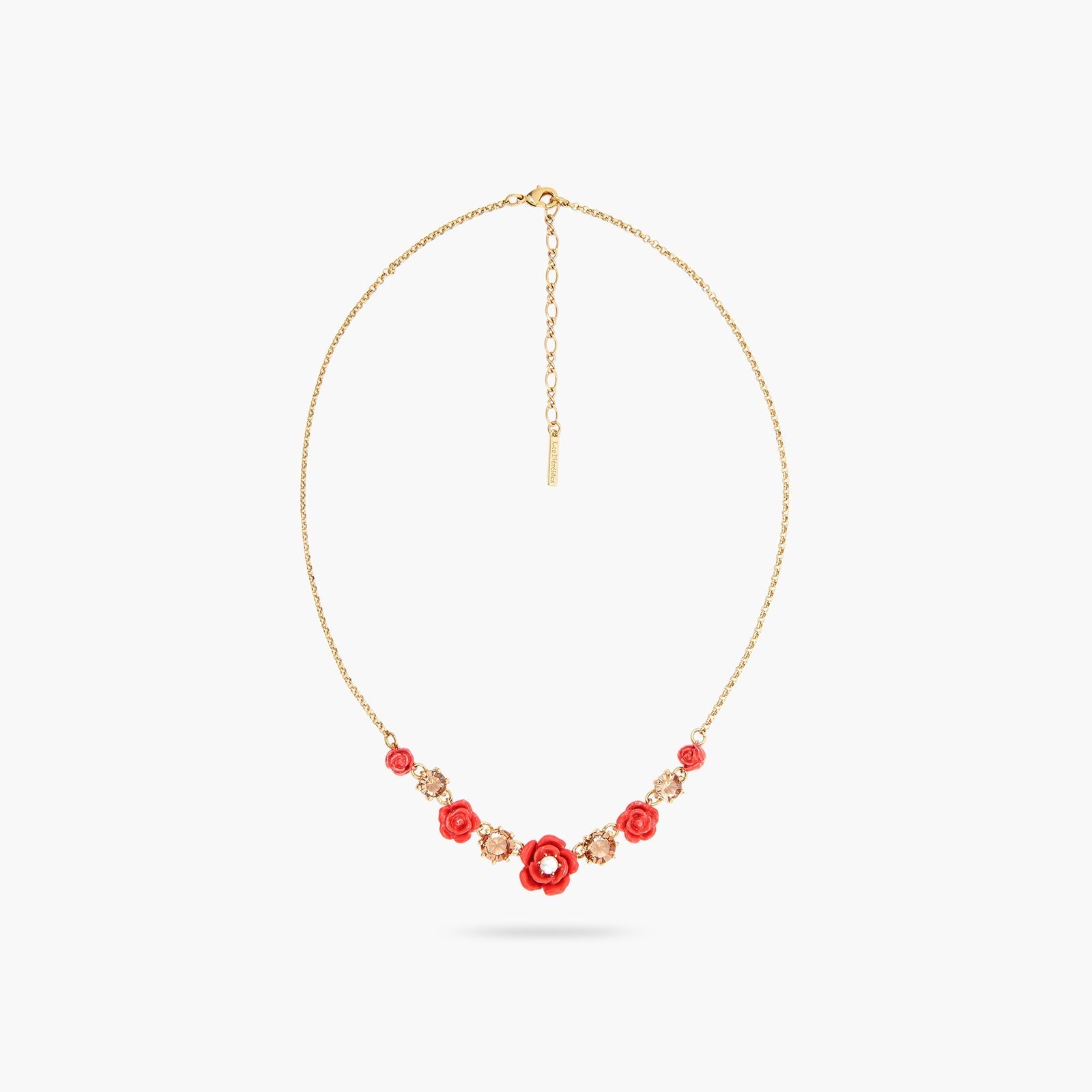 Roses, cultured pearl and stone statement necklace | ASAR3061 - Les Nereides