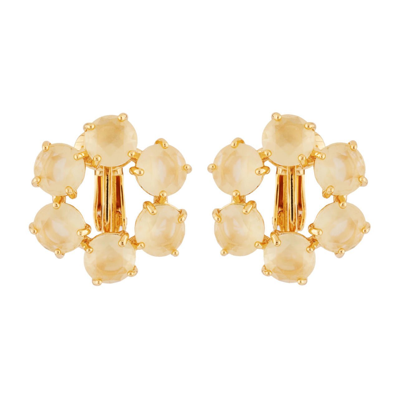 Round Small 6 Stones La Diamantine Citrine Earrings | AHLD142C/1 - Les Nereides