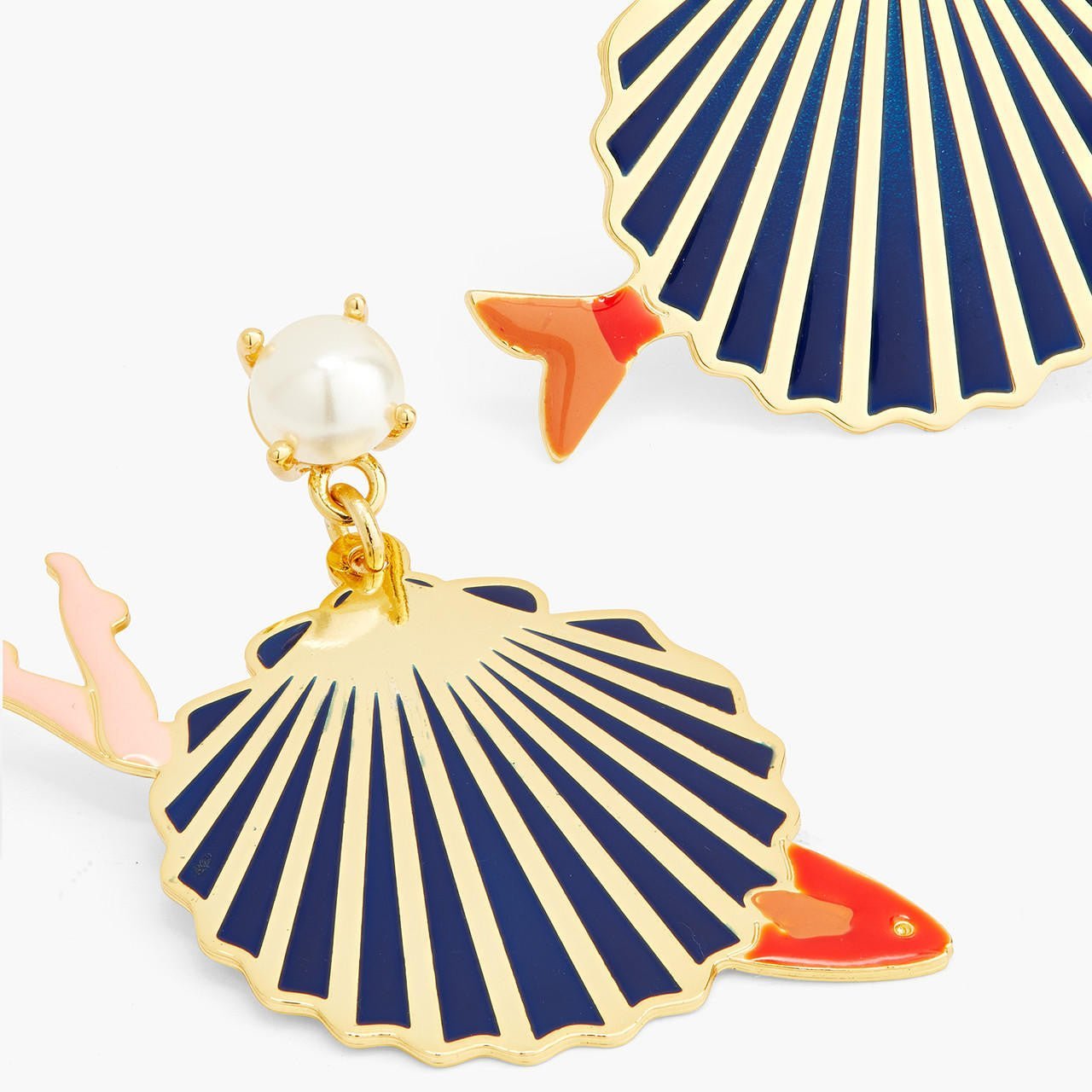 Sea shell and mermaid earrings | AQUI1031 - Les Nereides