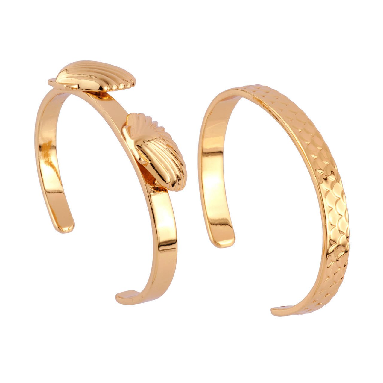 Set Of 2 Rigid Je Suis Une Sirène Beads, Shells & Fish Scales Bracelet | AFJS2031 - Les Nereides
