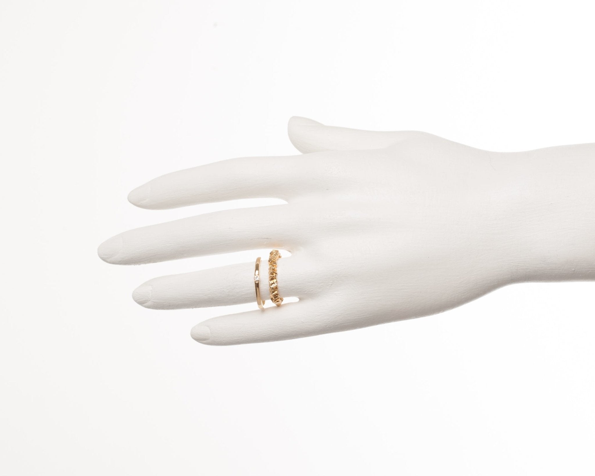 Set Of 2Roches Singulieres Cubic & Smooth With Crystal Rings | AERO604/11 - Les Nereides