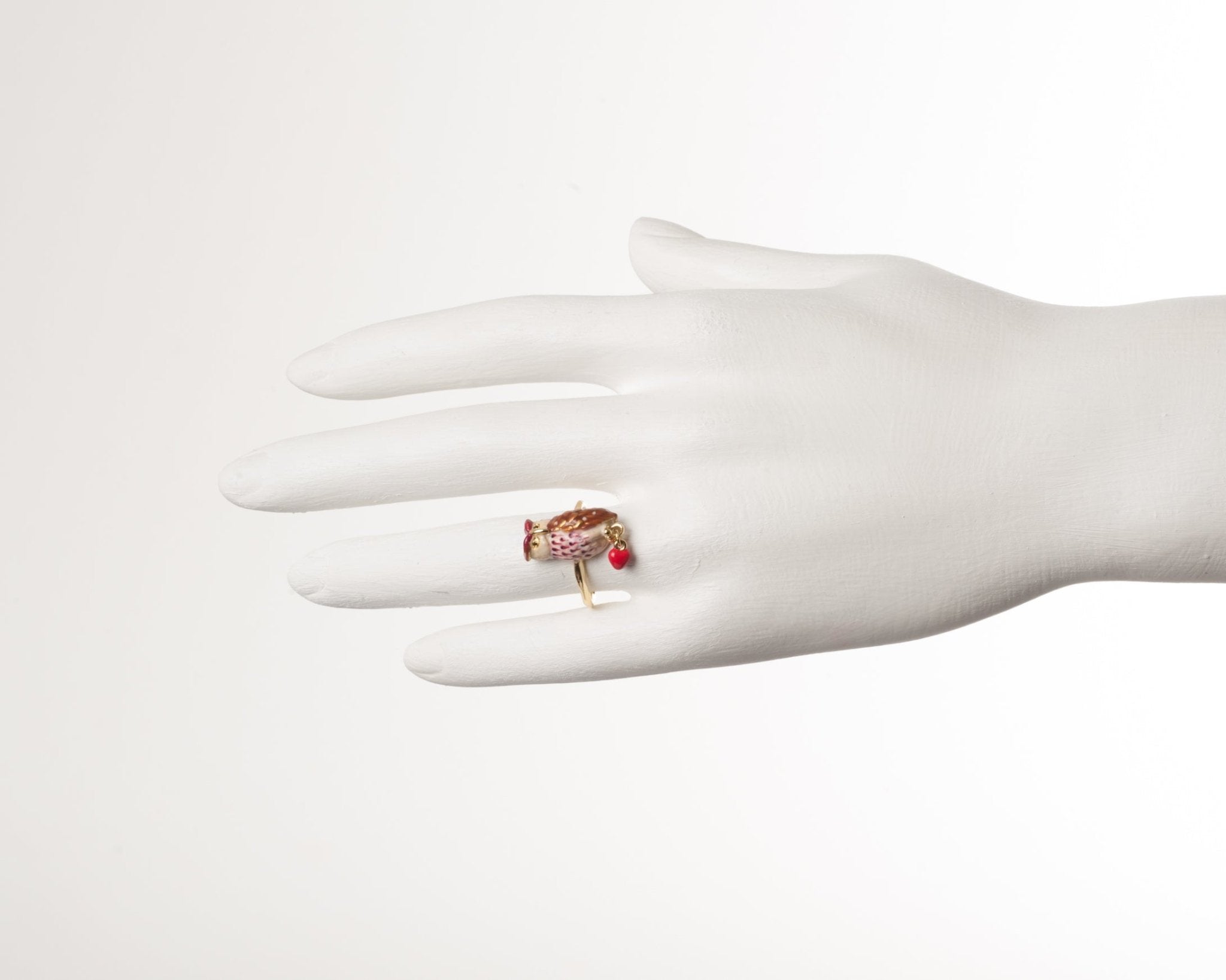 Set Of 3 Clarte Nocturne Eagle Owl With Heart, Leaves & Stars Rings | AECN605/11 - Les Nereides