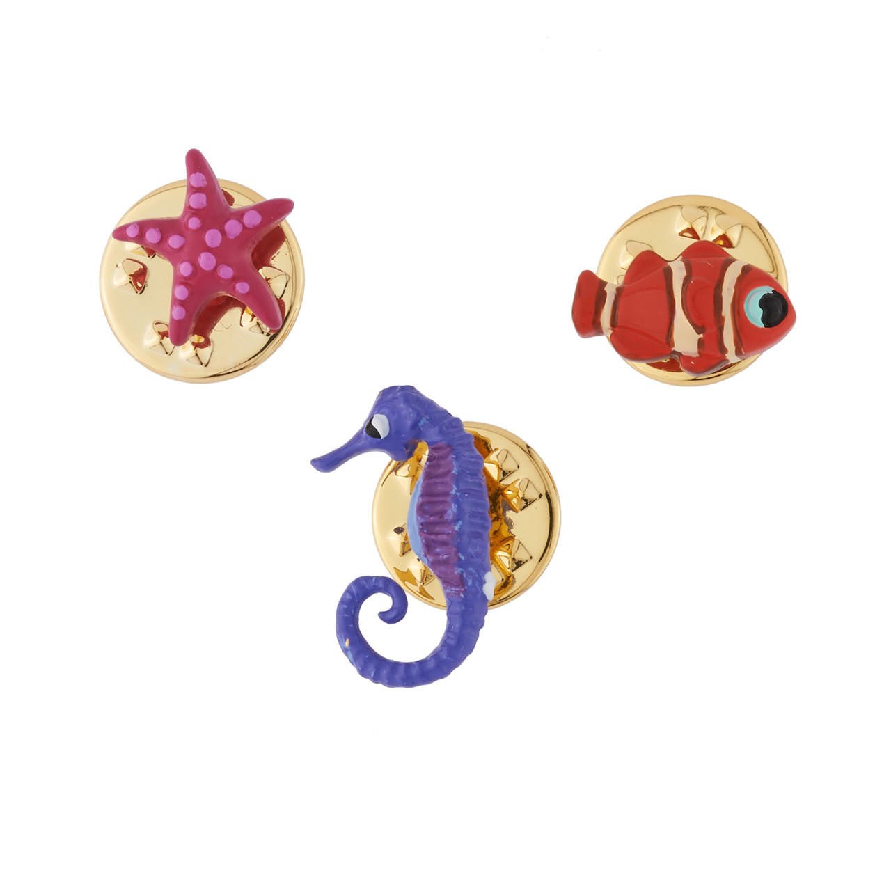 Set Of 3 Lapel Pins Sous L'Océan Charms | AISO4021 - Les Nereides