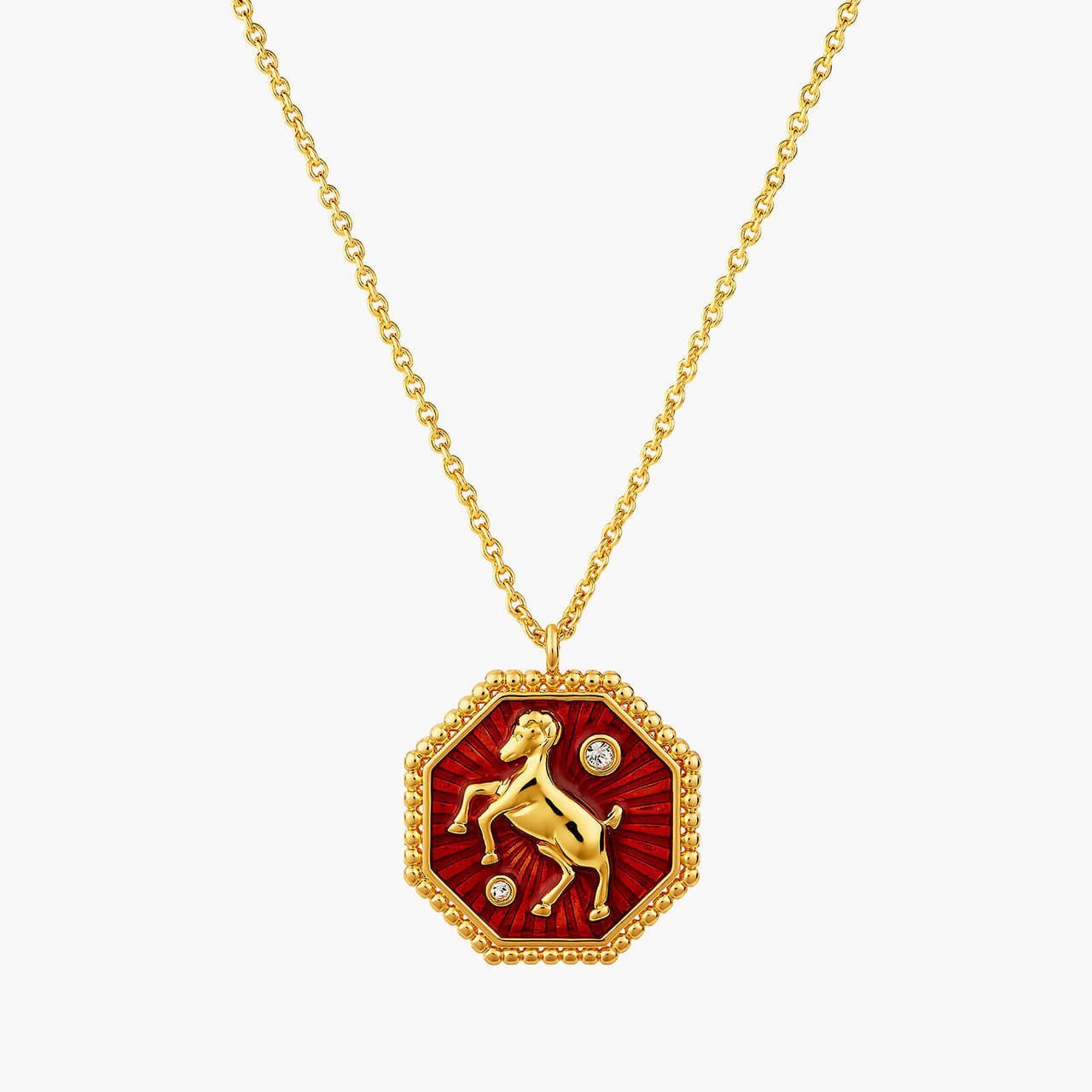 Sheep Zodiac Sign Pendant Necklace | ANZA3081 - Les Nereides