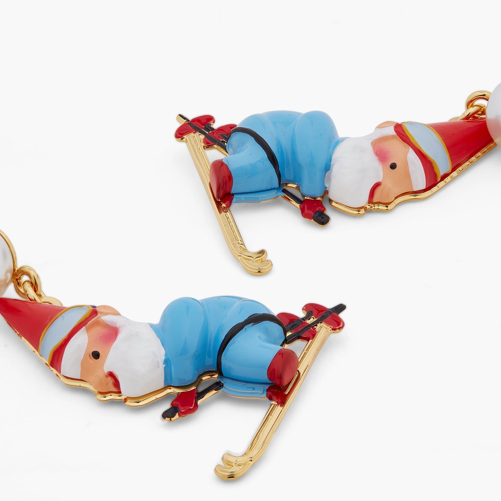 Skiing Garden Gnome Dad Earrings | ASCP1101 - Les Nereides