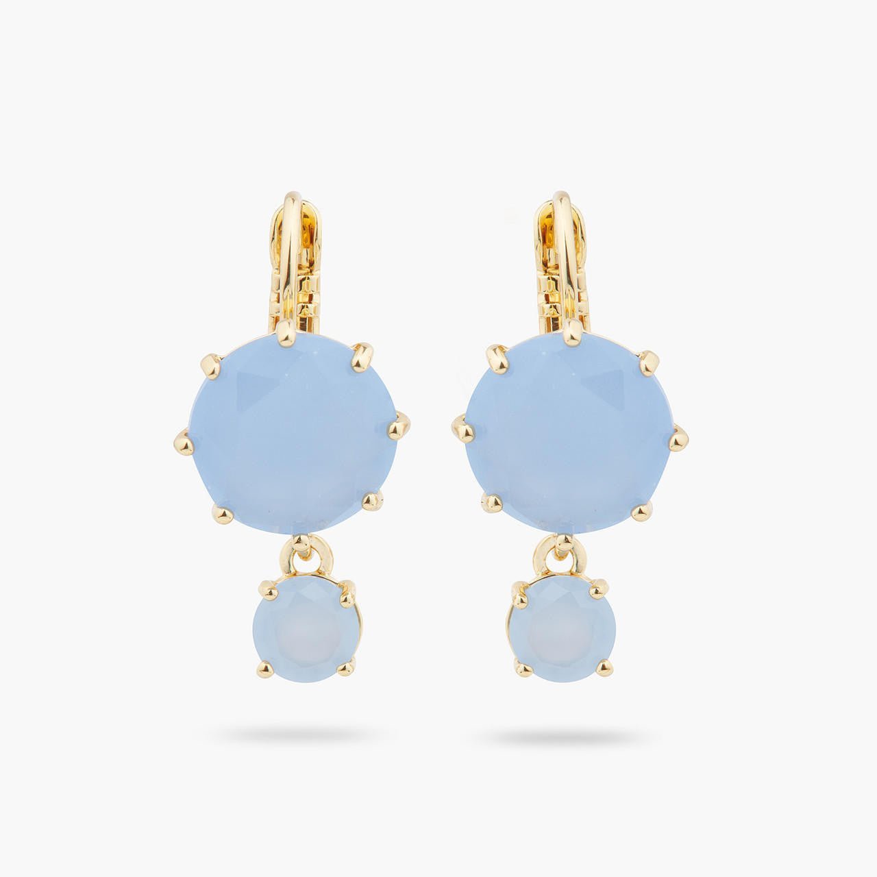 Sky Blue Diamantine 2 Round Stone Earrings | ARLD1261 - Les Nereides