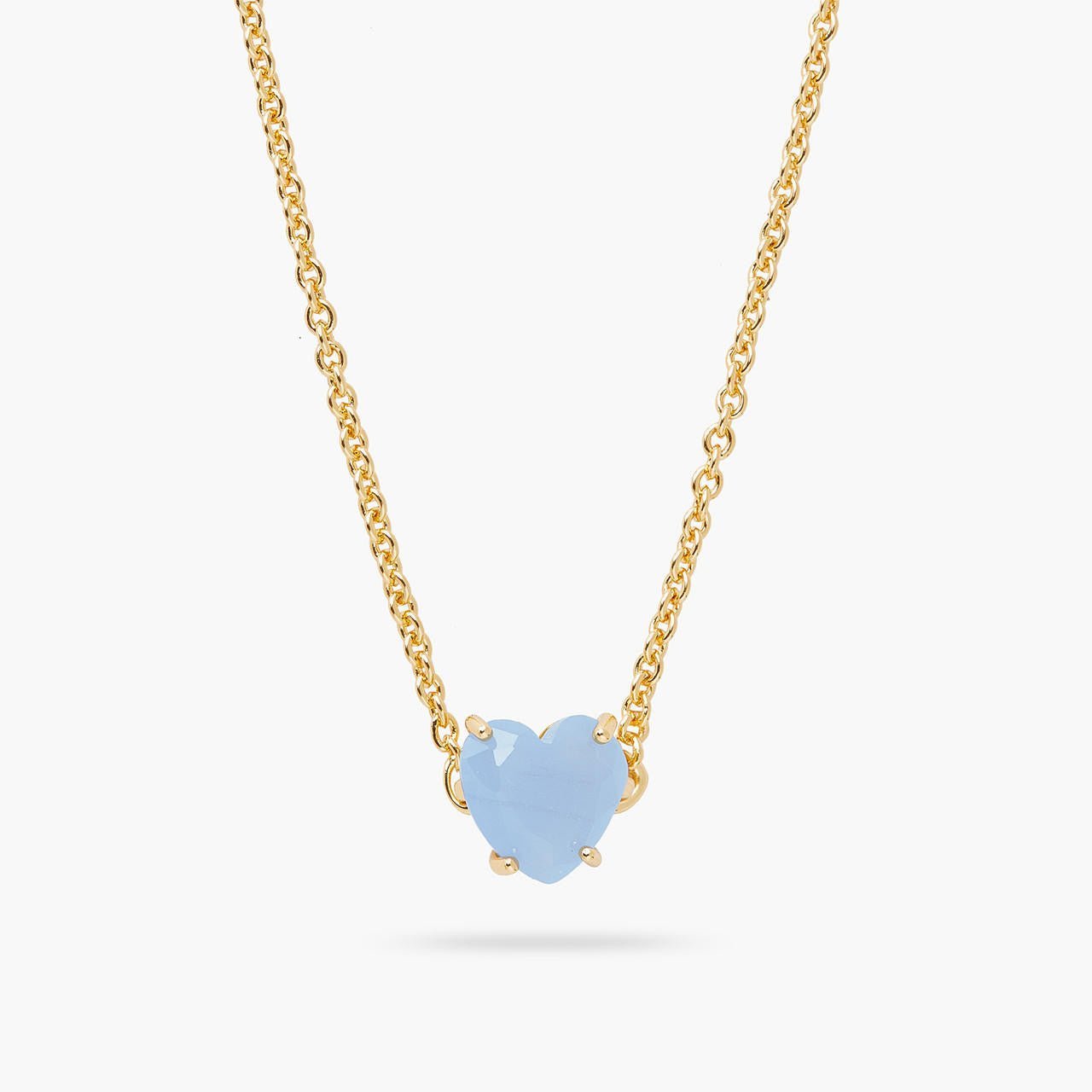 Sky Blue Diamantine Heart Pendant Necklace | ARLD3531 - Les Nereides