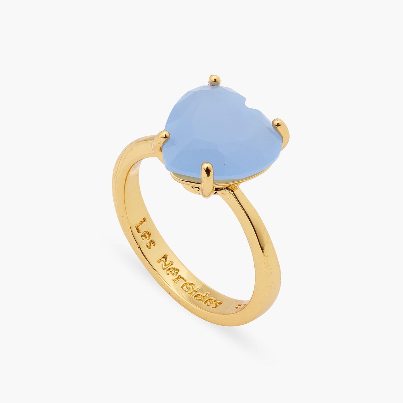 Sky Blue Diamantine Heart Solitaire Ring | ARLD6171 - Les Nereides
