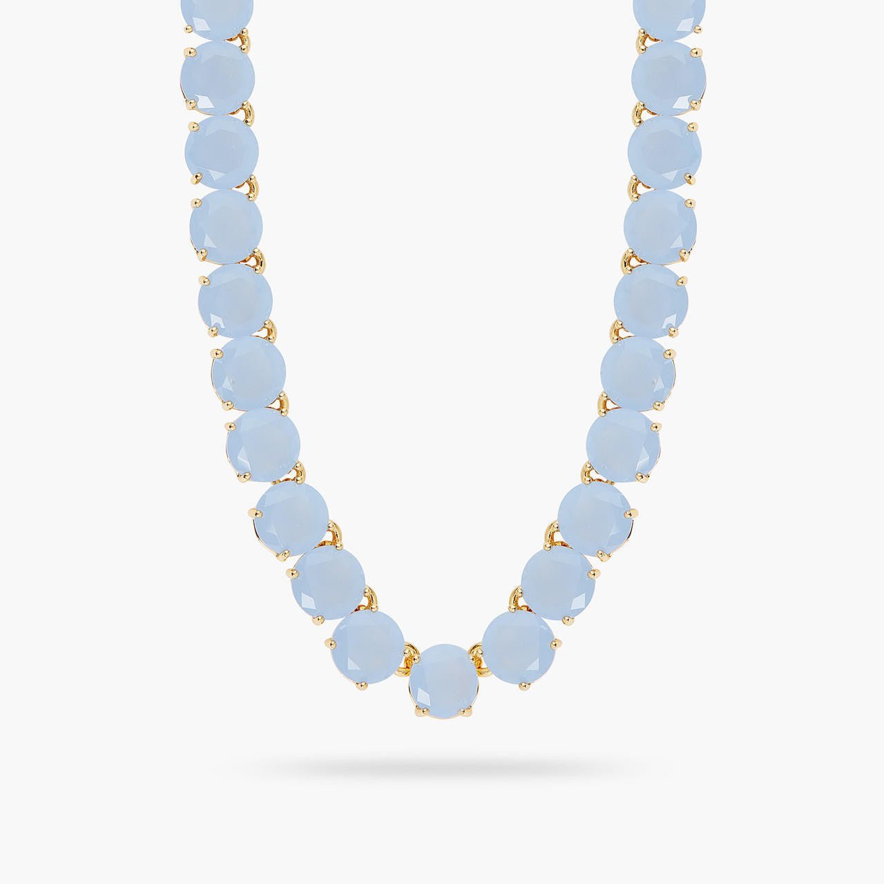 Sky Blue Diamantine Round Stone Choker Necklace | ARLD3321 - Les Nereides