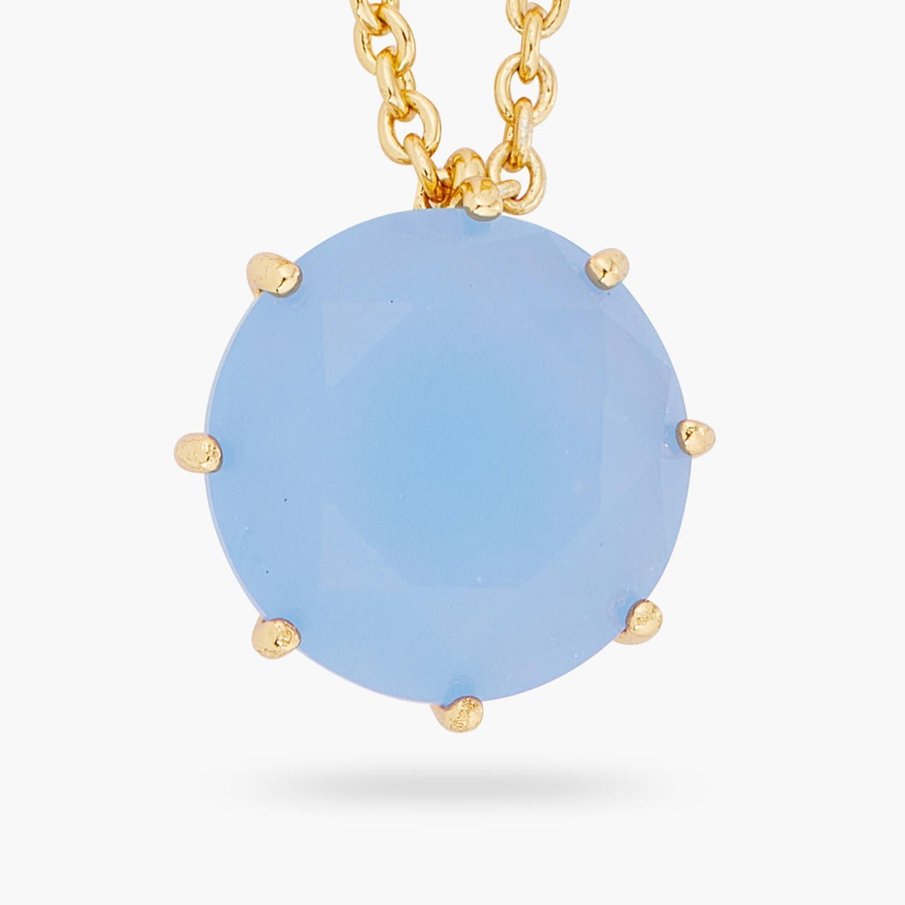 Sky Blue Diamantine Round Stone Long Necklace | ARLD3331 - Les Nereides