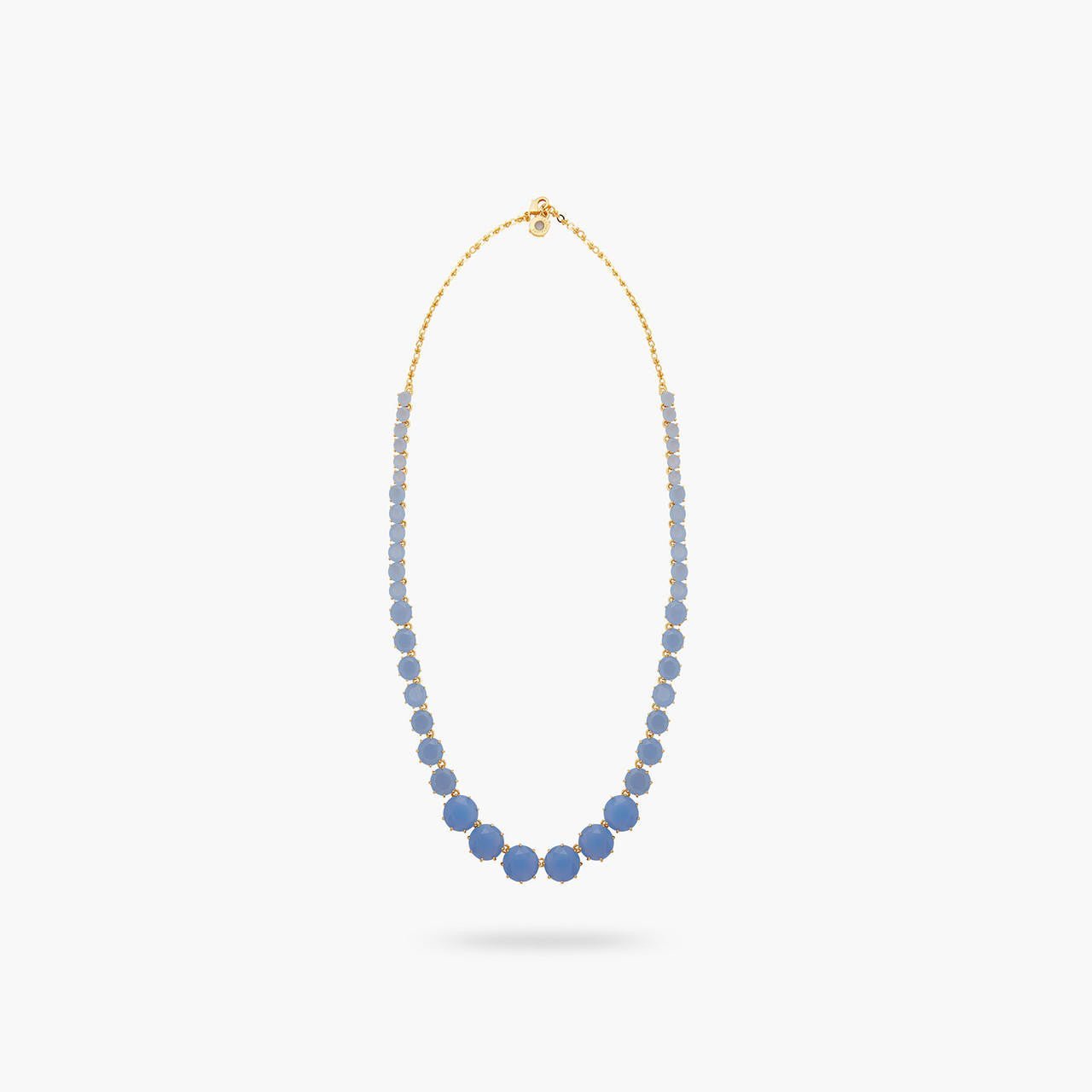 Sky Blue Diamantine Round Stones Long Necklace | ARLD3511 - Les Nereides