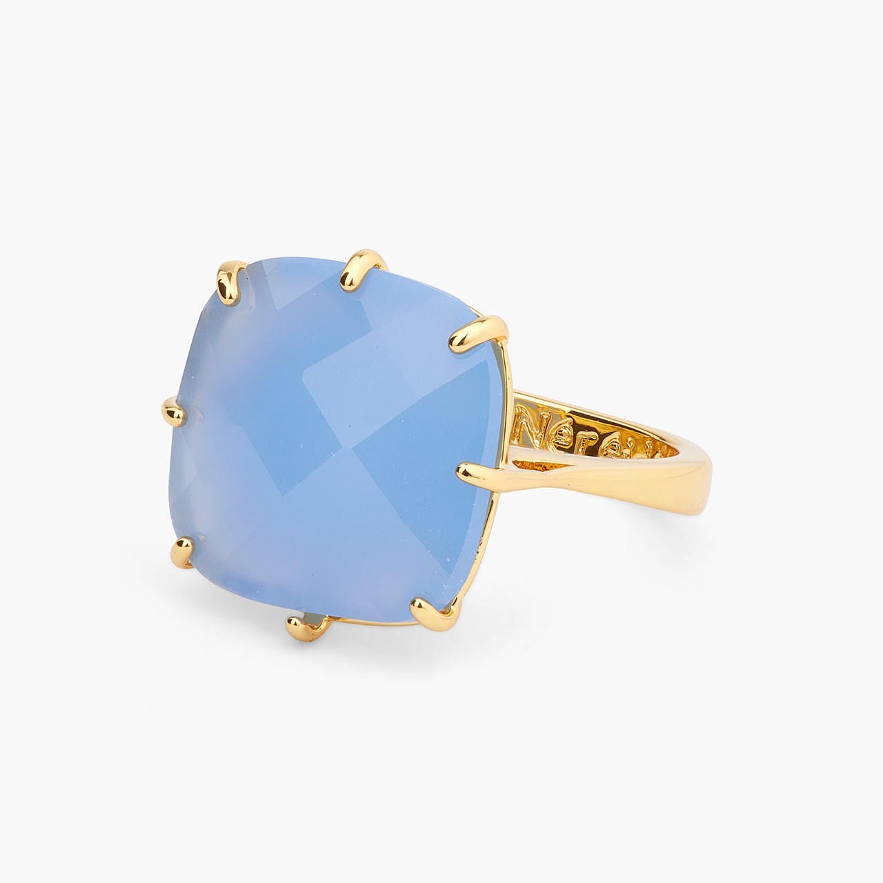 Sky Blue Diamantine Square Solitaire Ring | ARLD6021 - Les Nereides