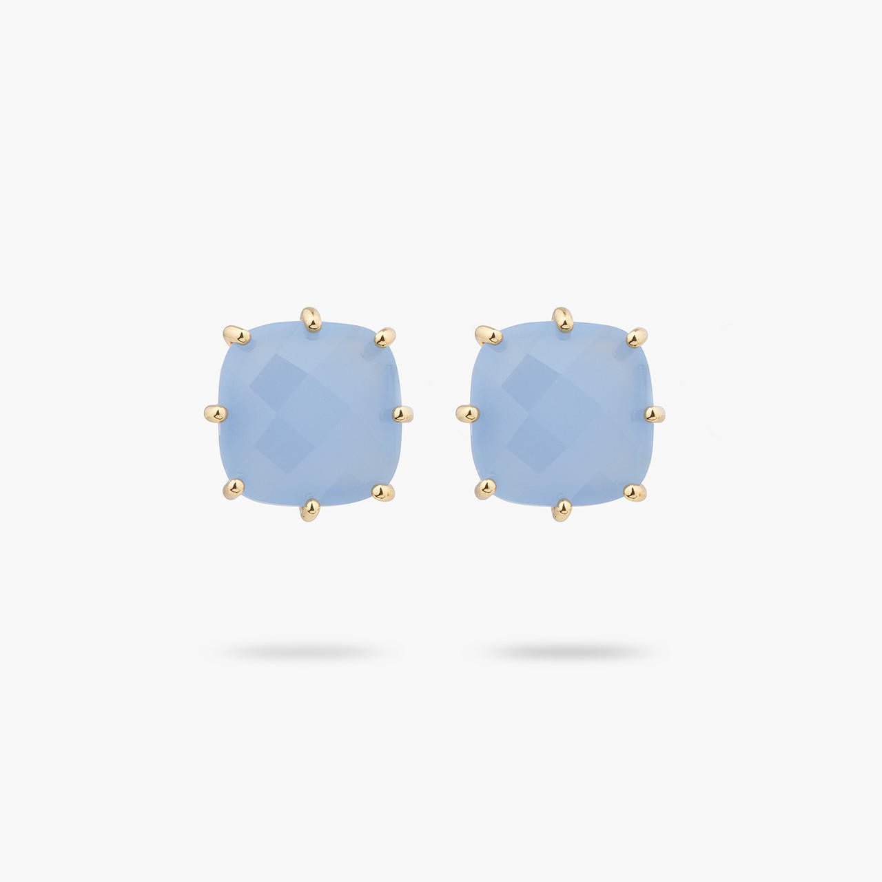Sky Blue Diamantine Square Stone Earrings | ARLD1011 - Les Nereides