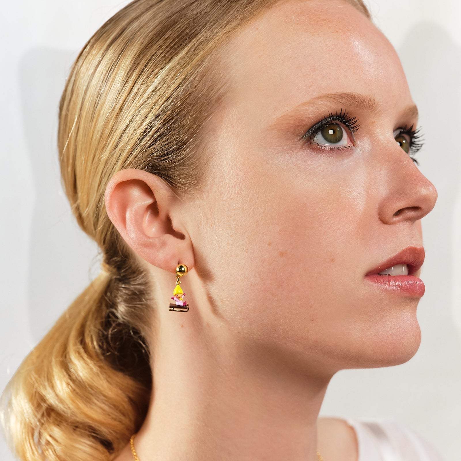 Sledging Young Garden Gnome Earrings | ASCP1091 - Les Nereides