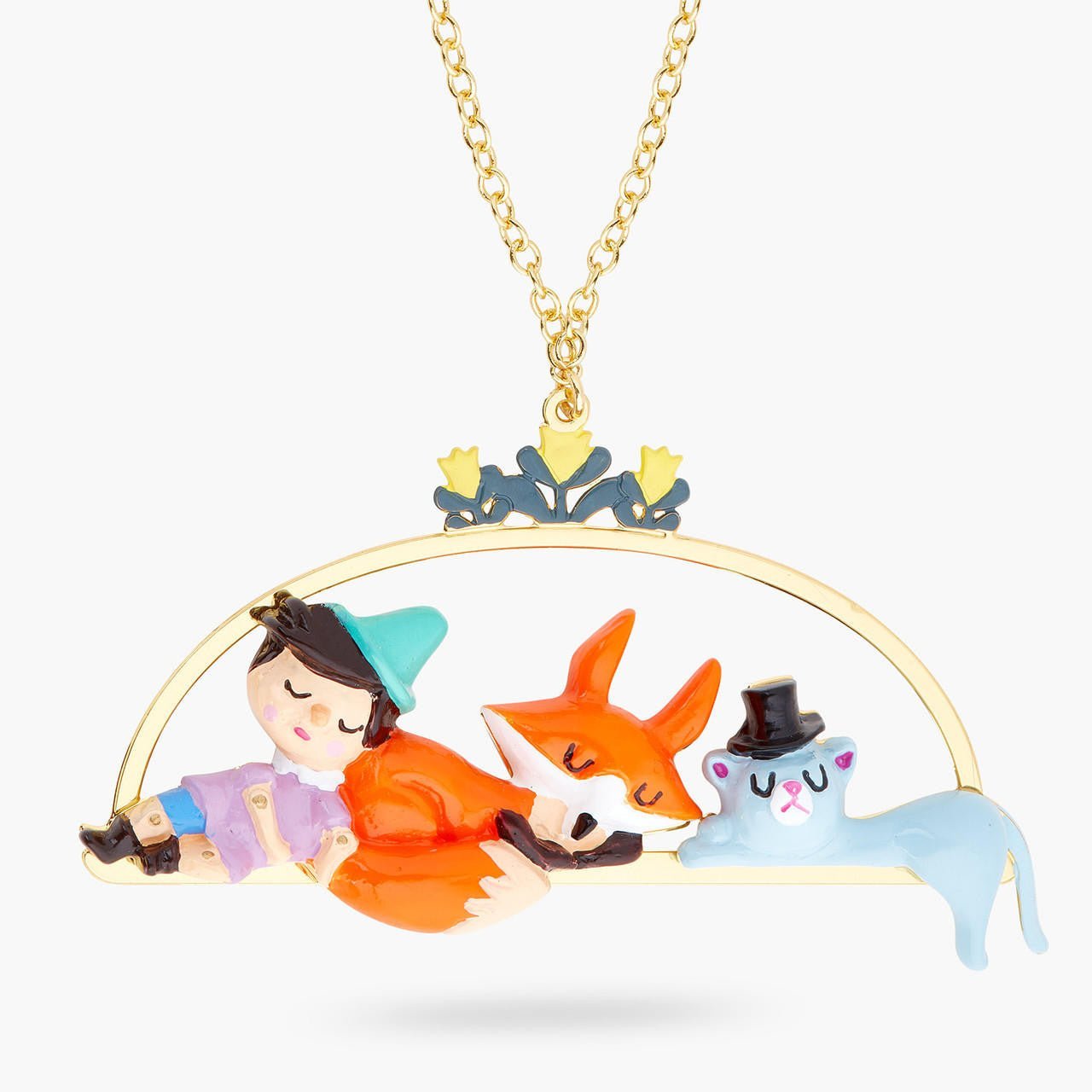 Sleeping Pinocchio And Friend Necklace | ARPI3101 - Les Nereides