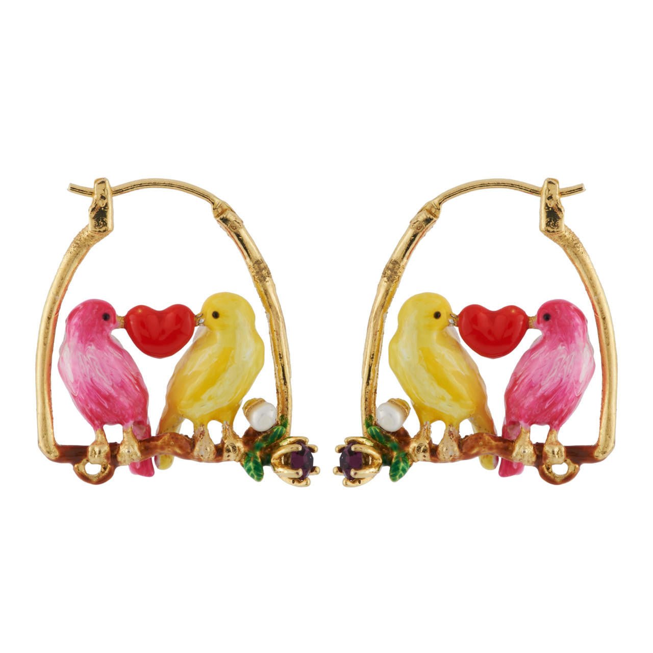 Small Hoop Charmants Canaris Earrings | AHCA1041 - Les Nereides