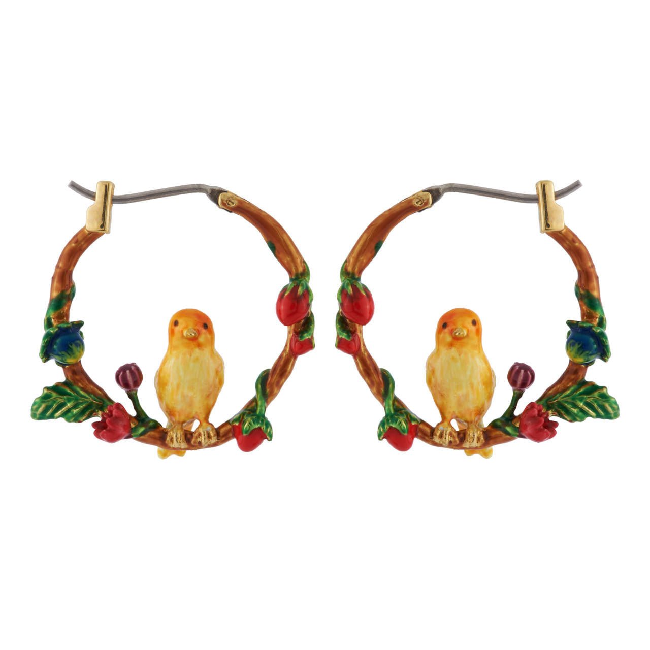 Small Hoop Charmants Canaris Earrings | AHCA1061 - Les Nereides