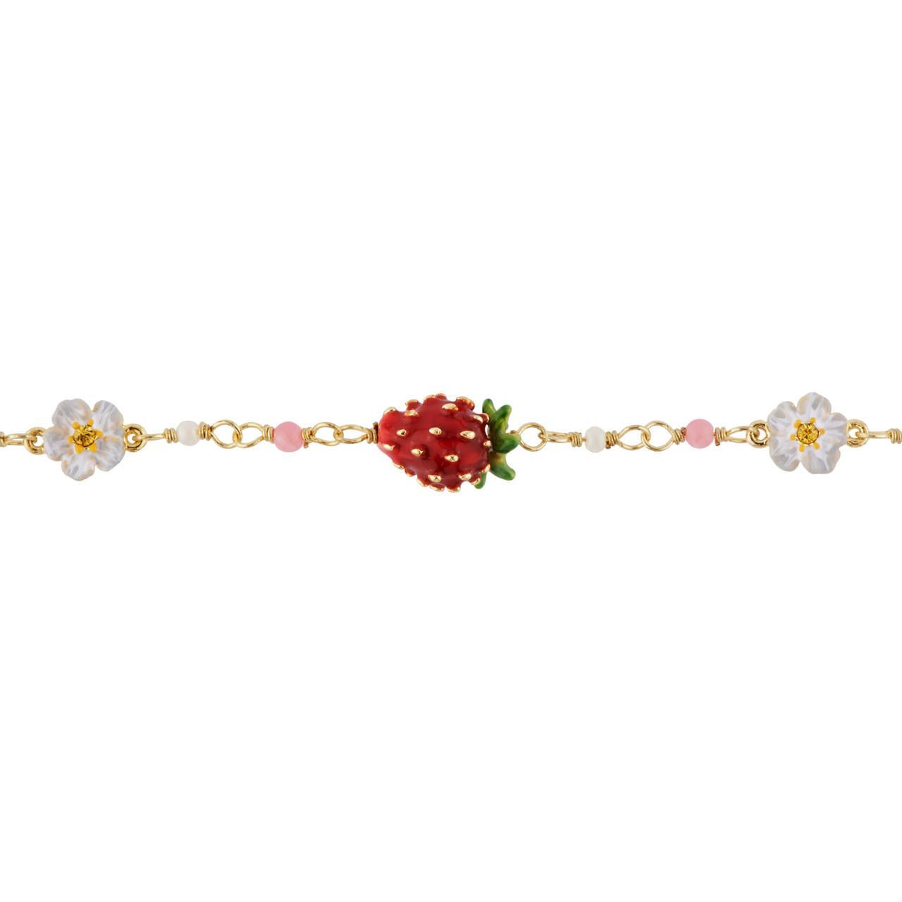 Small Strawberries And White Flowers Bracelet | AHPO2021 - Les Nereides