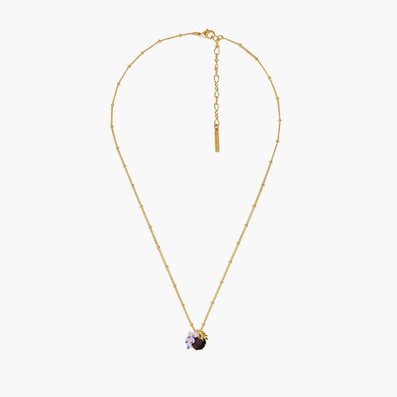 Small Wisteria And Faceted Crystal Pendant Necklace | ANOF3021 - Les Nereides