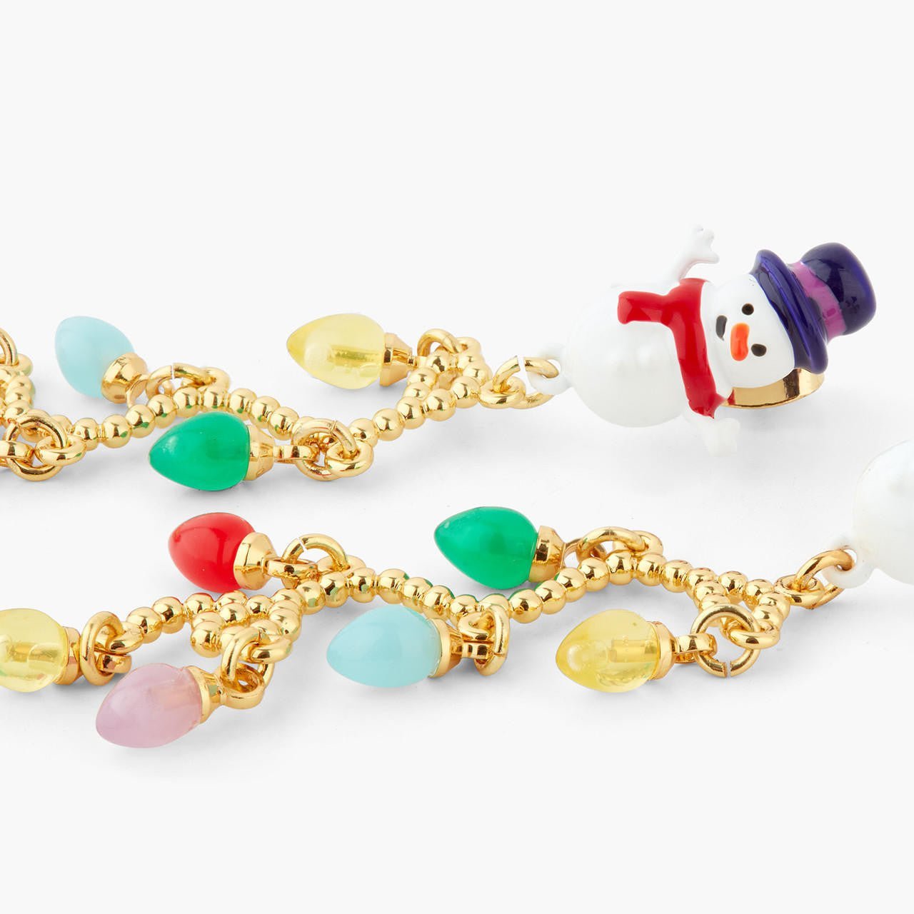 Snowman and fairy lights earrings | AQSP1141 - Les Nereides