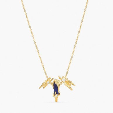 Sodalite And Gold Rock Pendant Necklace | APTM3031 - Les Nereides