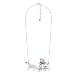 Soulier de Verre Silver+Pink Horse - Drawn Carriage Necklace | ADCD3131 - Les Nereides