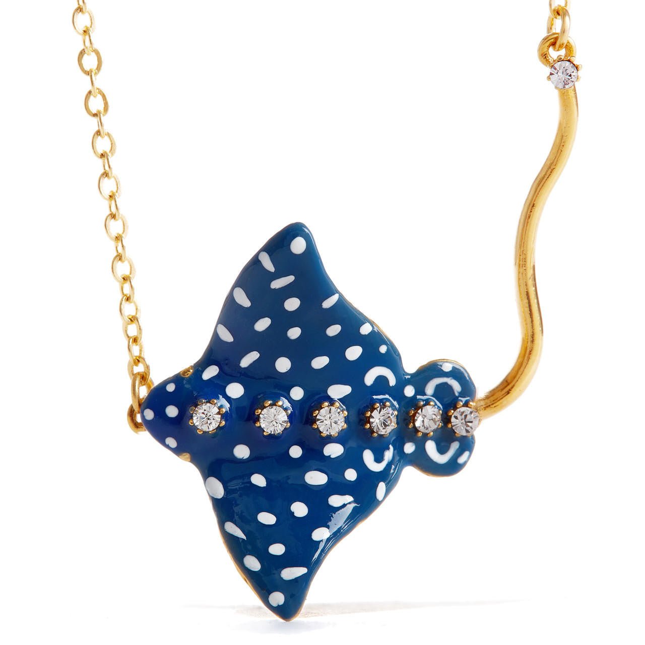 Speckled Blue Eagle Ray Pendant Necklace | AOGL3071 - Les Nereides