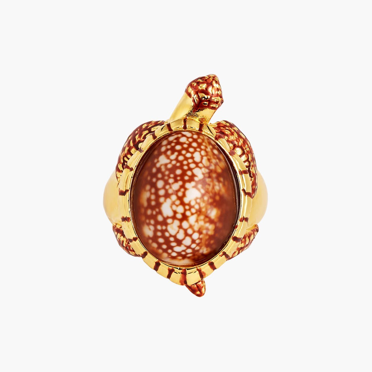 Speckled Shell Turtle Cocktail Ring | AOGL6031 - Les Nereides