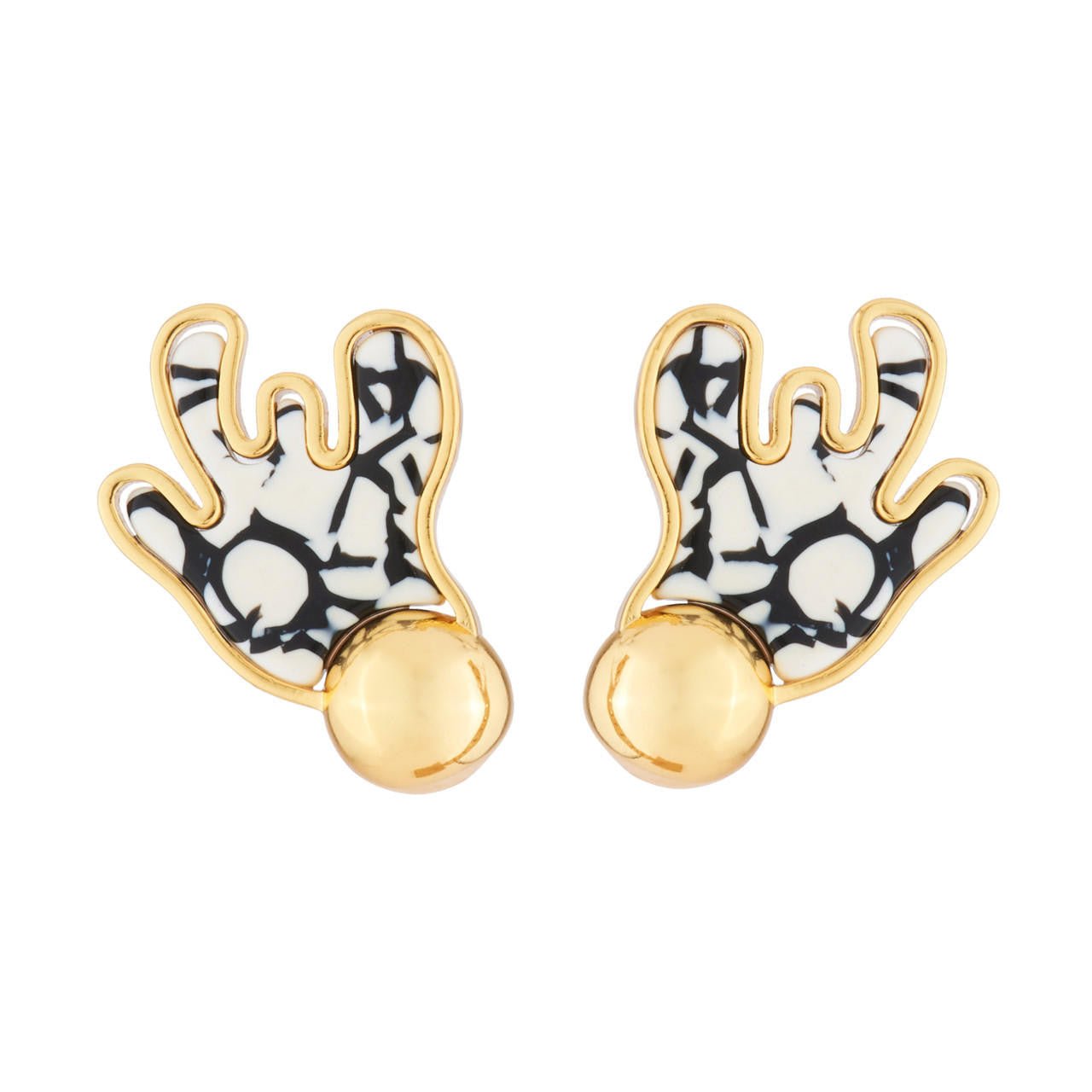 Splash Black & White Earrings | AJSP1011 - Les Nereides
