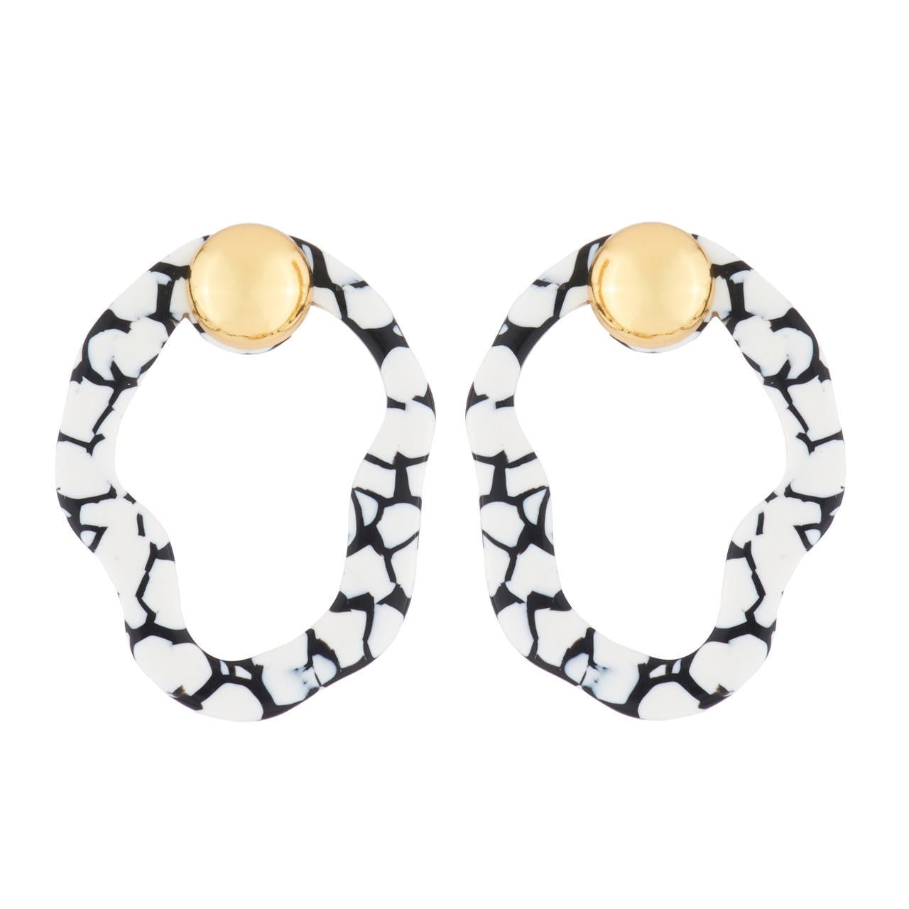 Splash Black & White Earrings | AJSP1031 - Les Nereides