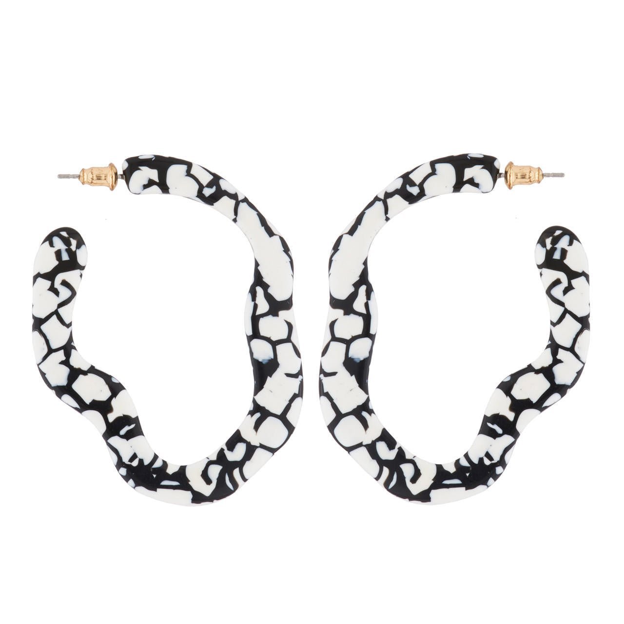 Splash Black & White Earrings | AJSP1061 - Les Nereides