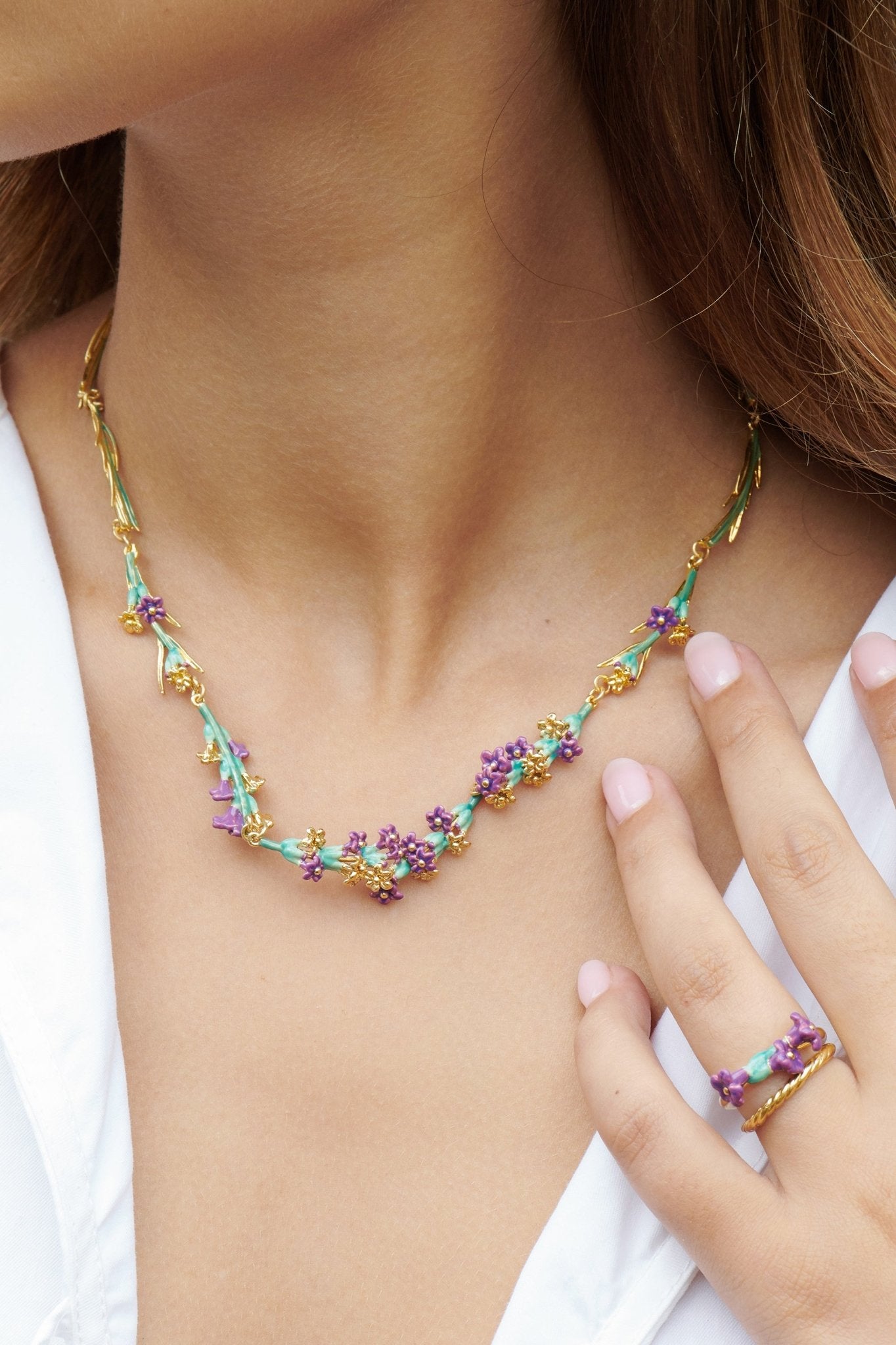 Sprigs Of Lavender Thin Necklace | ALPE3031 - Les Nereides