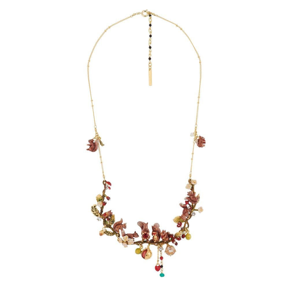 Squirrel Family And Chestnuts In Autumn Forest Necklace | AGSF3011 - Les Nereides