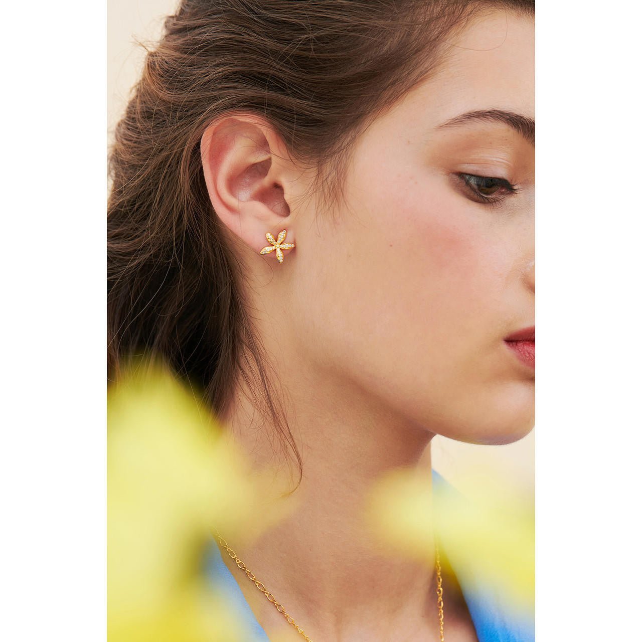 Star Jasmine Asymmetrical Earrings | ANJA101C/1 - Les Nereides
