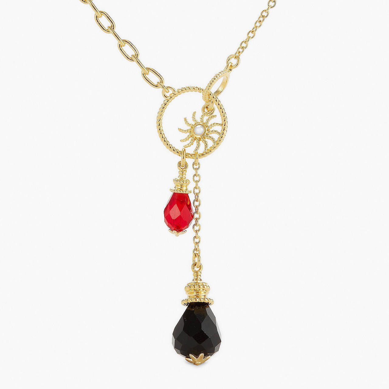 Sun, Black And Red Bead Necklace | APJS3061 - Les Nereides