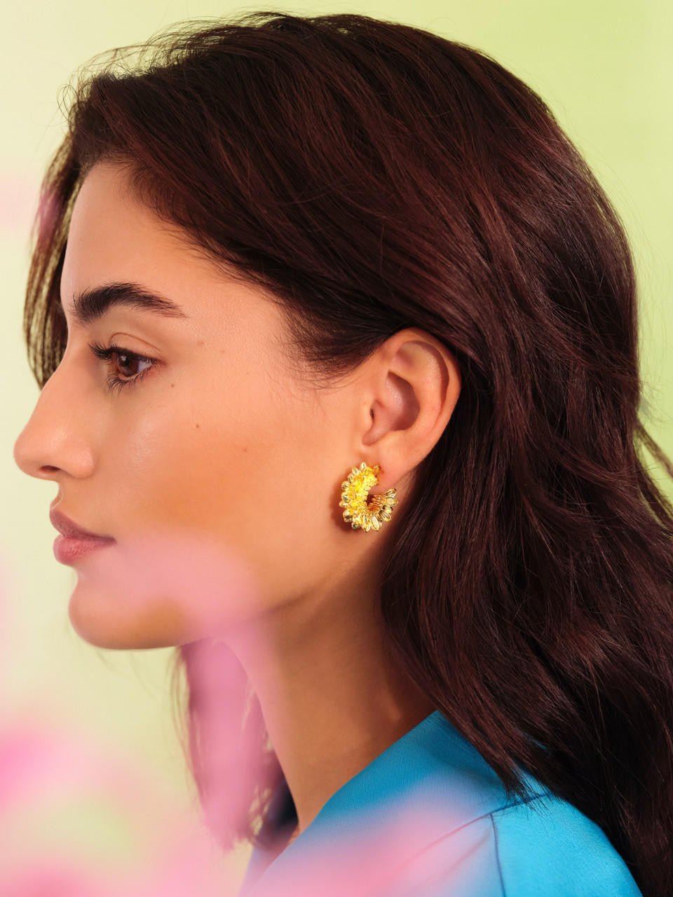 Sunflower Hoop Earrings | APCO1131 - Les Nereides