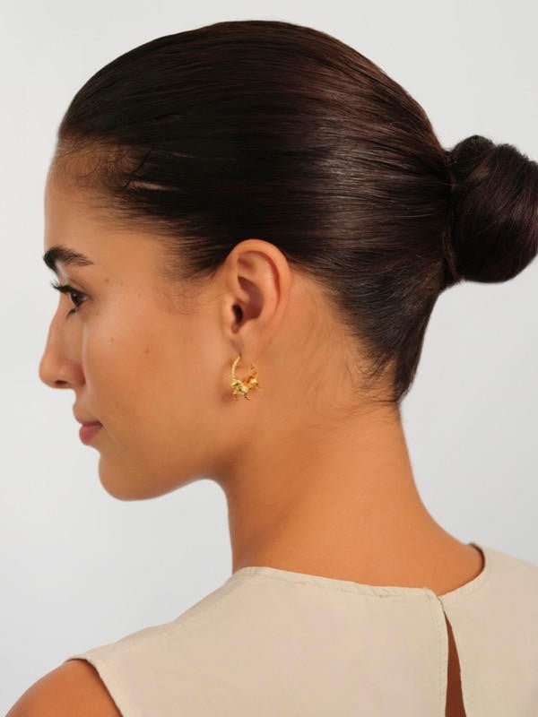 Taurus Astrological Sign Hoop Earrings | APPV1021 - Les Nereides