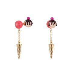 Theé Candy Store Ice Cream Cornet W/Back Earrings | ADCS1161 - Les Nereides