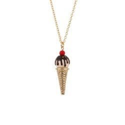 Theé Candy Store Ice Cream Cornet W/Dripping Chocolate Necklace | ADCS3011 - Les Nereides